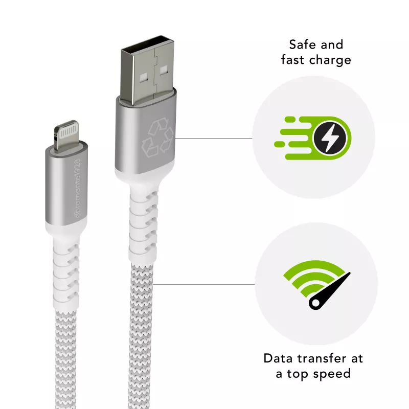 dbramante1928 re-charge Pro - BRD kabelis 2,5 m USB-A į Lightning -W