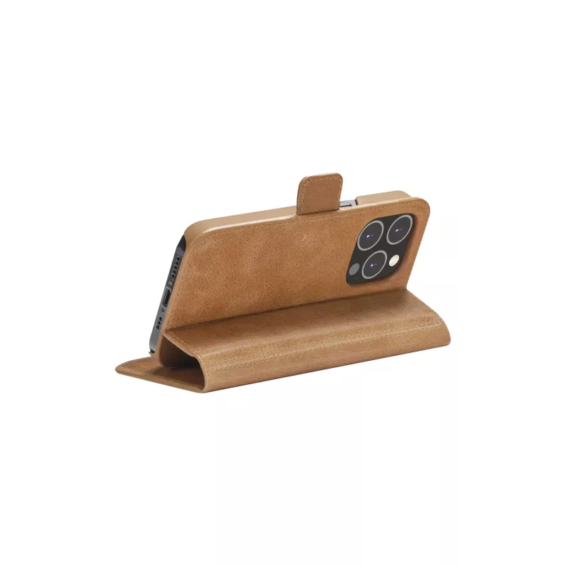 Piniginės tipo dėklas dbramante1928 iPhone 14 Pro Max, įdegio spalvos, su 3 kortelių kišenėlėmis