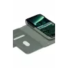 Dėklas-piniginė dbramante1928 New York skirtas Apple iPhone 13 Pro, žalios spalvos, 3 kortelių kišenės, tinka 6,1 colio (15,5 cm) įstrižainės ekranui