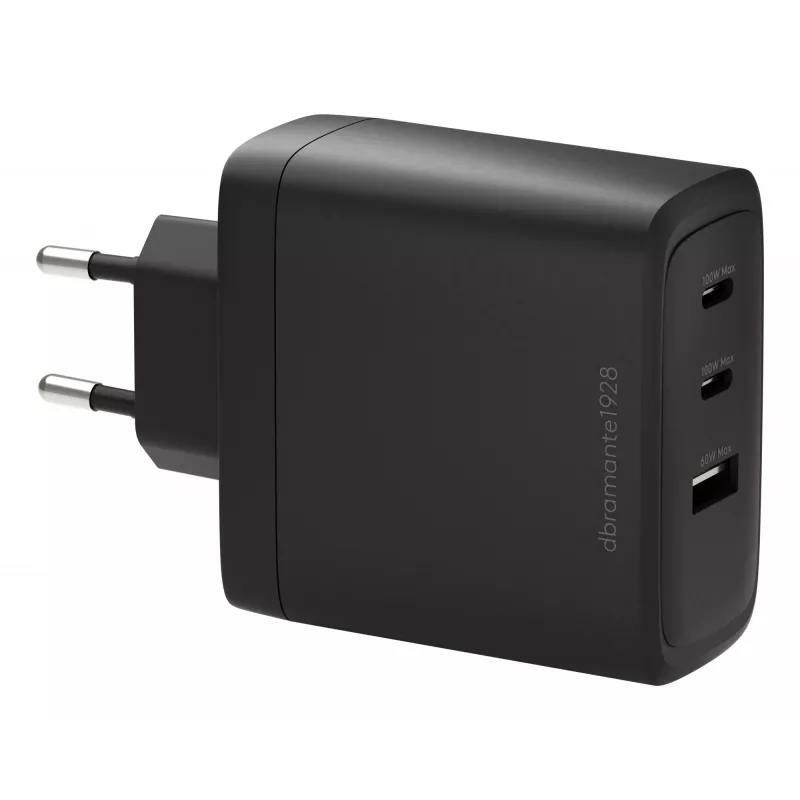 Įkroviklis dbramante1928 re-charge IT EU W. Įkroviklis 2x USB-C 100 W + 1x USB-A, patalpų, AC, juodas