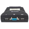 Manhattan KVM Switch Mini 2-Port, 2x USB-A, komplekte laidai, garso palaikymas, valdykite 2 kompiuterius vienu kompiuteriu/pele/ekranu, juodas, garantija visam gyvenimui, dėžutėje