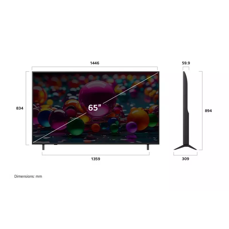 LG UHD AI 65UA75003LA televizorius 165,1 cm (65 coliai) 4K Ultra HD išmanusis televizorius Wi-Fi juodas