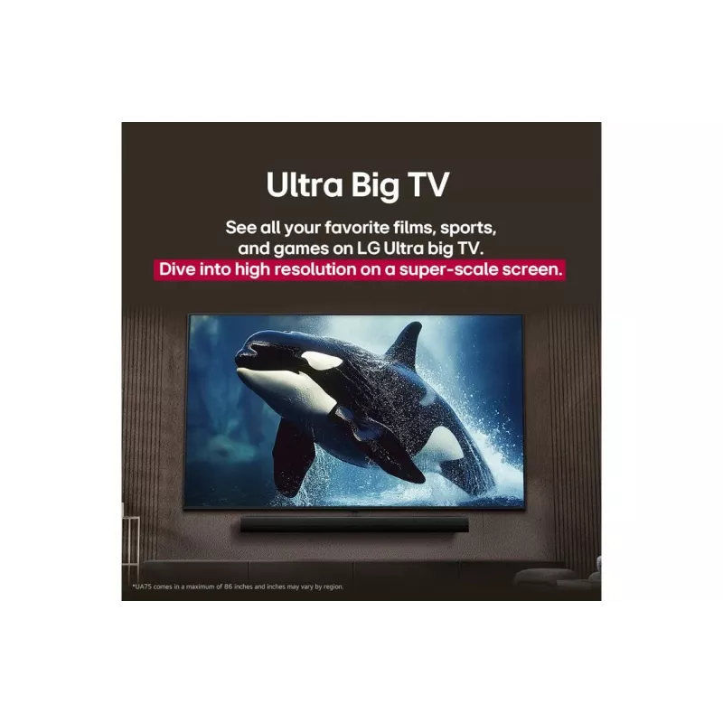 LG UHD AI 65UA75003LA televizorius 165,1 cm (65 coliai) 4K Ultra HD išmanusis televizorius Wi-Fi juodas