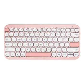 Belaidė ASUS Marshmallow KW100 75% Bluetooth klaviatūra — QWERTZ vokiečių k., žirkliniai jungikliai, rožinė