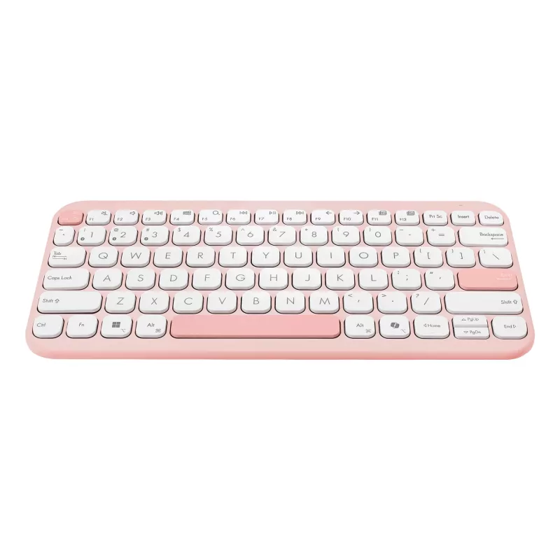 Belaidė ASUS Marshmallow KW100 75% Bluetooth klaviatūra — QWERTZ vokiečių k., žirkliniai jungikliai, rožinė