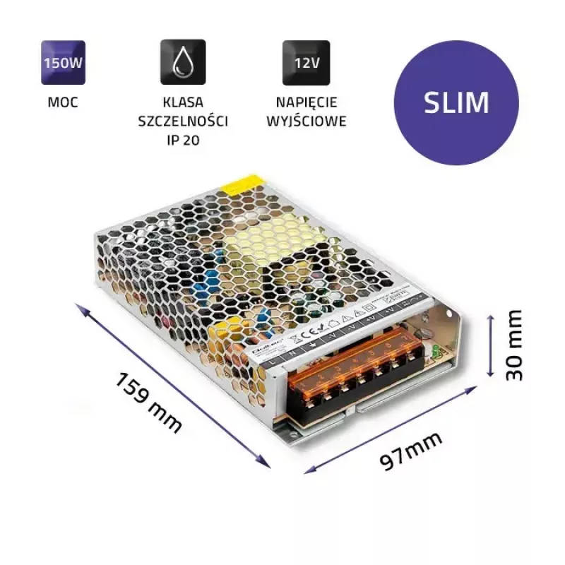 LED tvarkyklė QOLTEC 50967, pastovios įtampos/pastovios srovės, IP20, 150W
