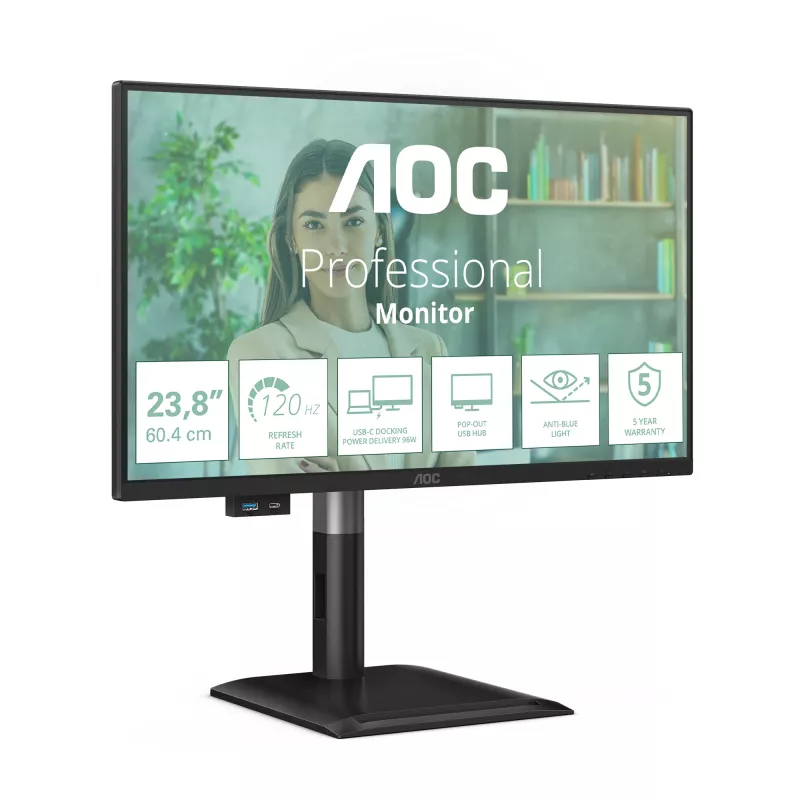 AOC 24P4CV kompiuterio monitorius 60,5 cm (23,8 col.) 1920 x 1080 pikselių Full HD LED juodas