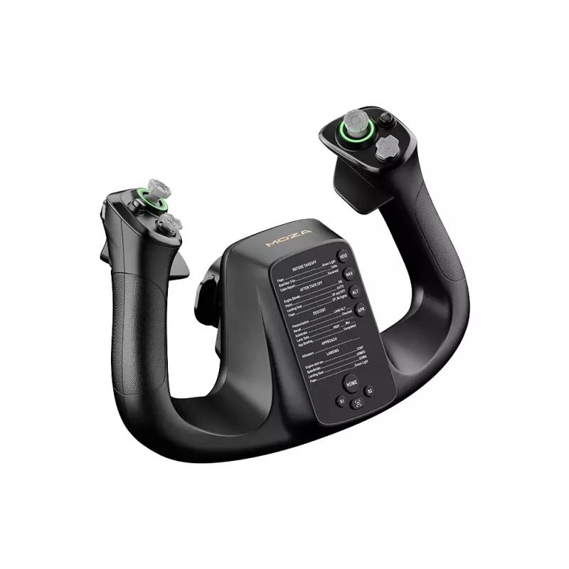 Skrydžio bazė MOZA MFY YOKE — juoda ABS ir legiruoto plieno skrydžio bazė, 142,5×202×313 mm