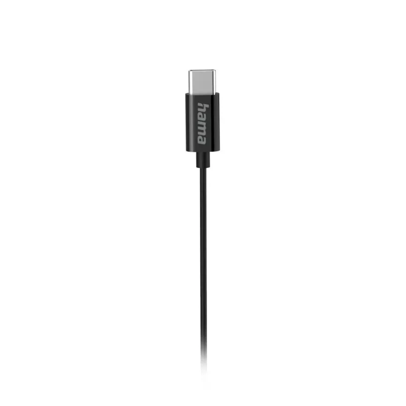 Hama Curly laisvalaikio ausinės laidinės į ausis Skambučiai/Muzika USB Type-C juoda