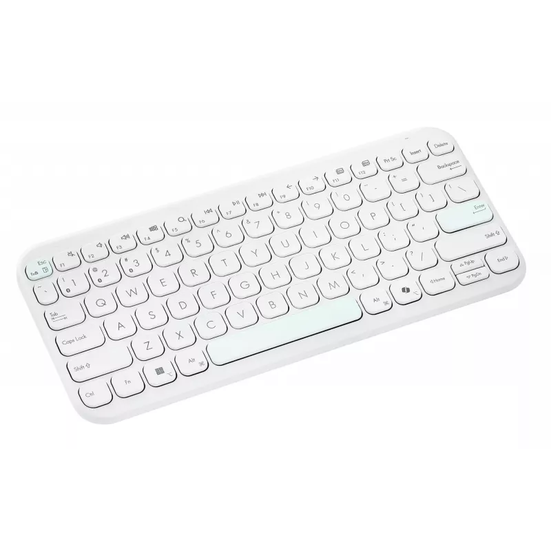 Belaidė “Bluetooth” klaviatūra ASUS KW100 Marshmallow — 75 % išdėstymas, QWERTZ, žirkliniai jungikliai, balta