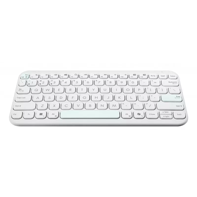 Belaidė “Bluetooth” klaviatūra ASUS KW100 Marshmallow — 75 % išdėstymas, QWERTZ, žirkliniai jungikliai, balta