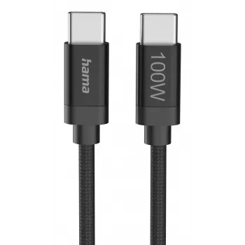 Hama Fabric USB kabelis USB 2.0 3 m USB C juodas
