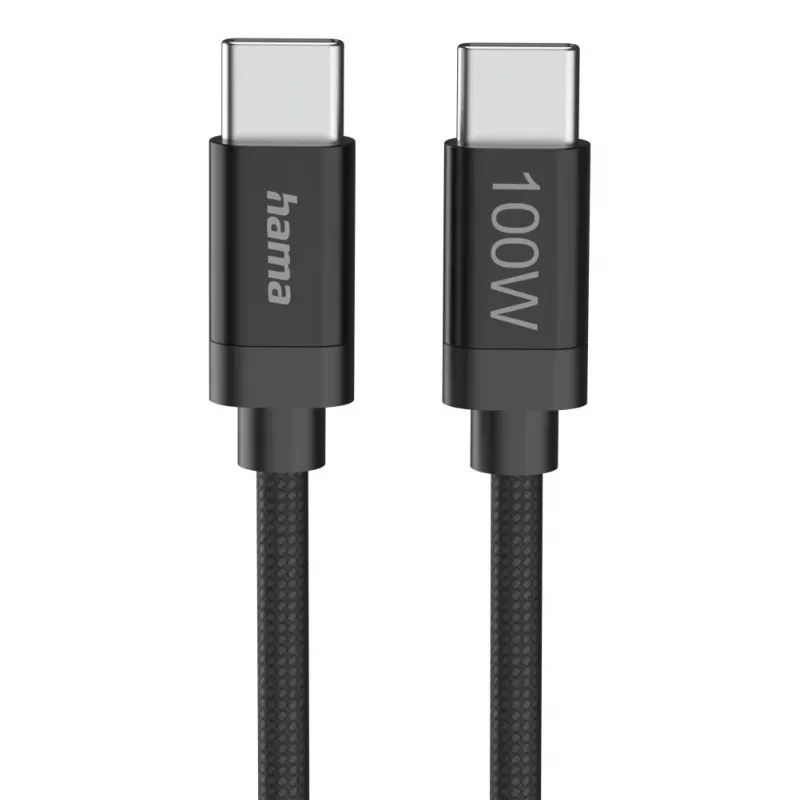 Hama Fabric USB kabelis USB 2.0 3 m USB C juodas