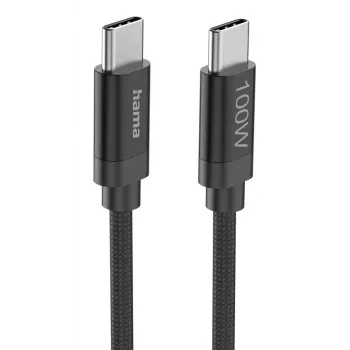 Hama Fabric USB kabelis USB 2.0 3 m USB C juodas