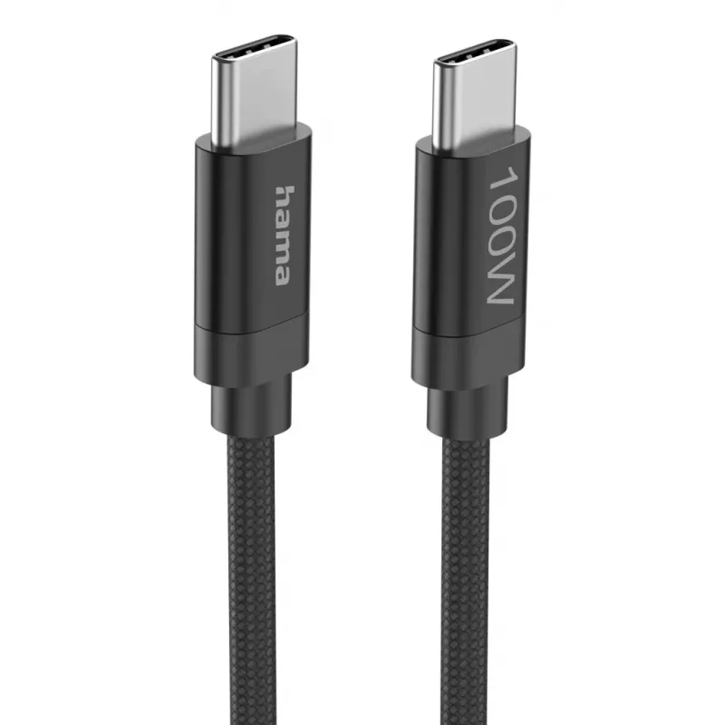 Hama Fabric USB kabelis USB 2.0 3 m USB C juodas