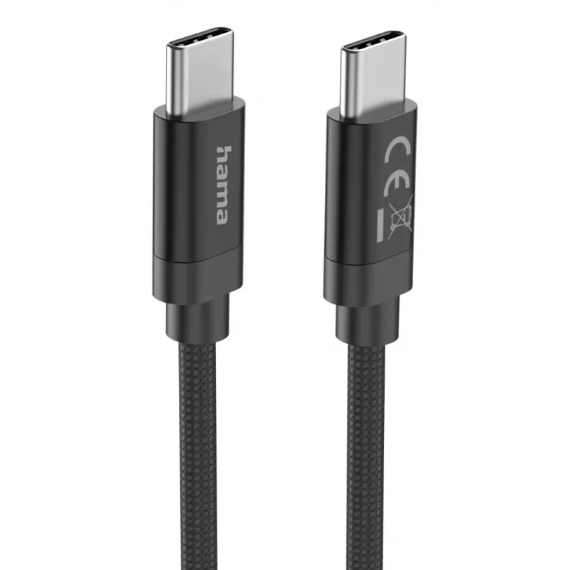Hama Fabric USB kabelis USB 2.0 3 m USB C juodas