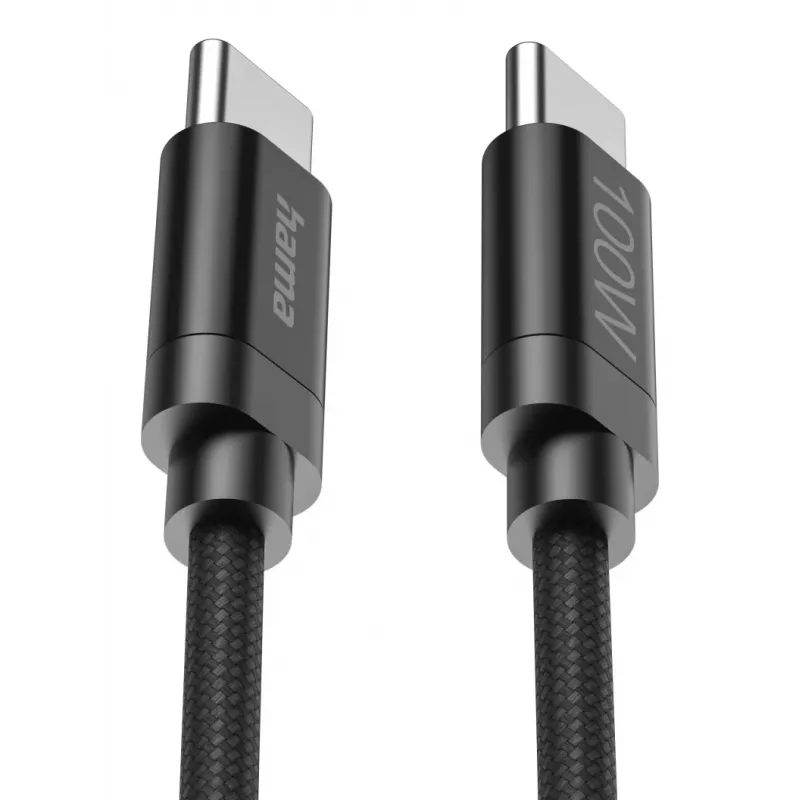 Hama Fabric USB kabelis USB 2.0 3 m USB C juodas