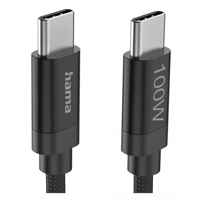 Hama Fabric USB kabelis USB 2.0 3 m USB C juodas