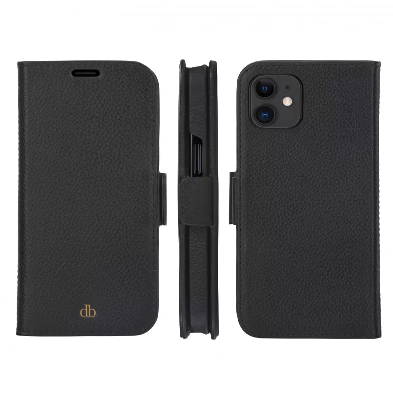 Dėklas-knygelė dbramante1928 New York, skirtas iPhone 11/XR — „Night Juoda“, 6,1 colio (15,5 cm), 3 kortelių kišenės