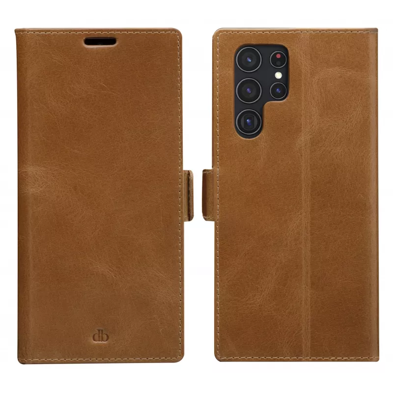 Folio case dbramante1928 Copenhagen plonas for Samsung Galaxy S22 Ultra, 6.8 inch screen, Tan