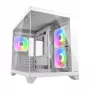 Mini bokšto PC korpusas Cougar FV150 ARGB baltas — Micro-ATX / Mini-ITX, šoninis langas, 2x120mm + 1x120mm ventiliatoriai, 2,5 colio ir 3,5 colio nišos