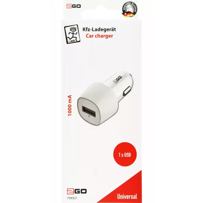 Mobiliojo įrenginio kroviklis 2GO 794921 Universalus Baltas Automobilinis cigarečių žiebtuvėlio