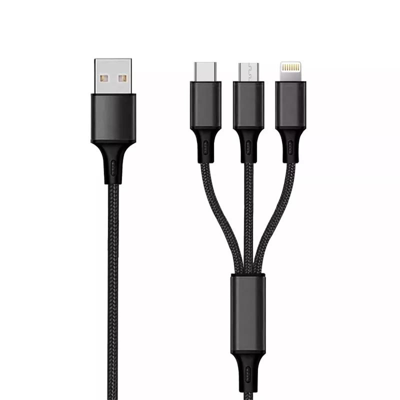 USB laidas 2GO 797154 3m USB B USB C/Micro-USB B/Lightning juoda