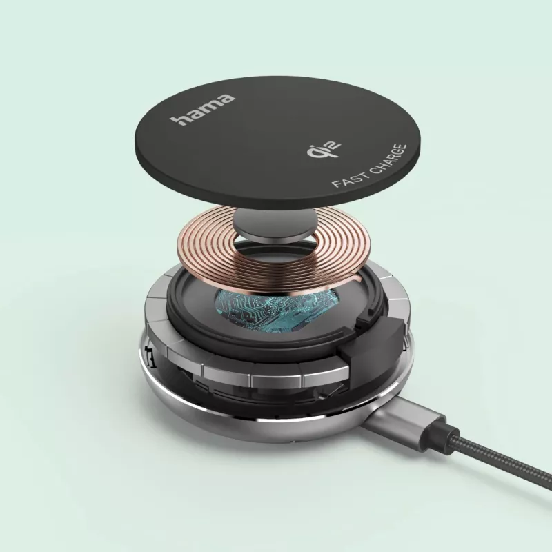Hama 00201735 mobiliojo įrenginio įkroviklis Išmaniajam telefonui Juoda USB Belaidis įkrovimas Greitasis įkrovimas Vidaus
