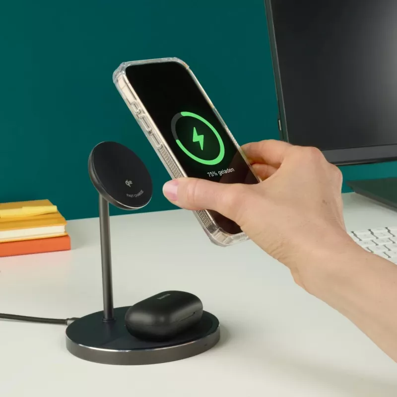 Hama 00201738 mobiliojo įrenginio kroviklis Ausinės, Išmanusis telefonas Juoda USB Belaidis įkrovimas Greitasis įkrovimas Vidaus