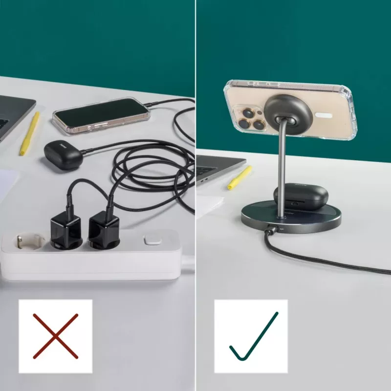 Hama 00201738 mobiliojo įrenginio kroviklis Ausinės, Išmanusis telefonas Juoda USB Belaidis įkrovimas Greitasis įkrovimas Vidaus