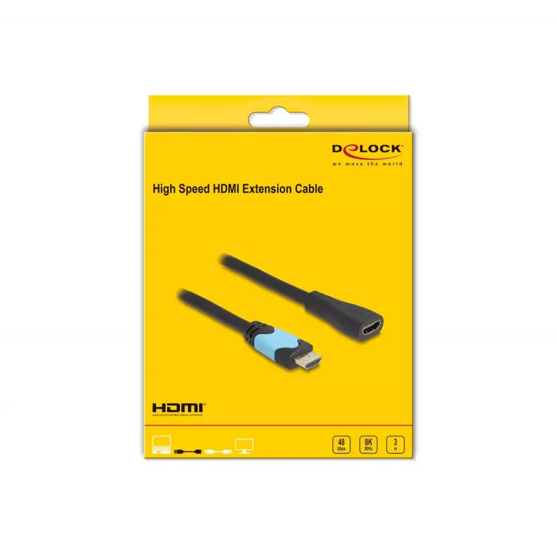DeLOCK High Speed HDMI ilginamasis laidas 48 Gbps 8K 60 Hz 3 m