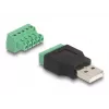 DeLOCK USB 2.0 Type-A kištukas į gnybtų bloko adapterį 2 dalių juoda žalia