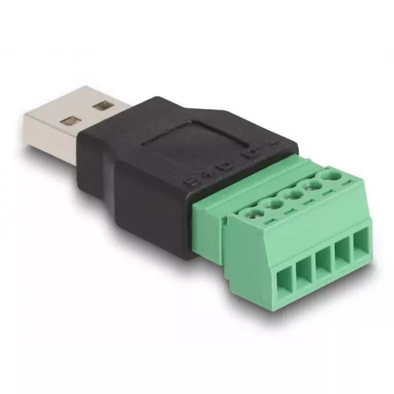 DeLOCK USB 2.0 Type-A kištukas į gnybtų bloko adapterį 2 dalių juoda žalia