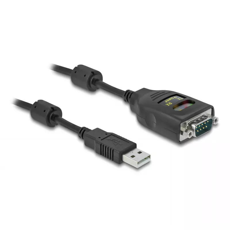 DeLOCK adapteris USB 2.0 Type-A į nuoseklųjį RS-232 D-Sub 9 kontaktų 2,5 kV galvaninė izoliacija 2 m