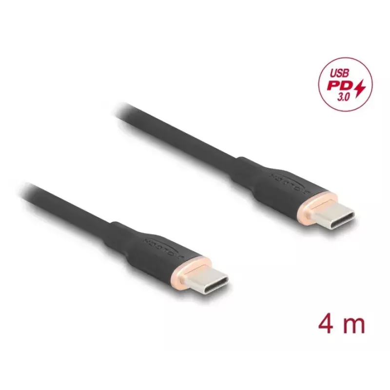 DeLOCK USB laidas USB 2.0 4m USB C juodas 81240
