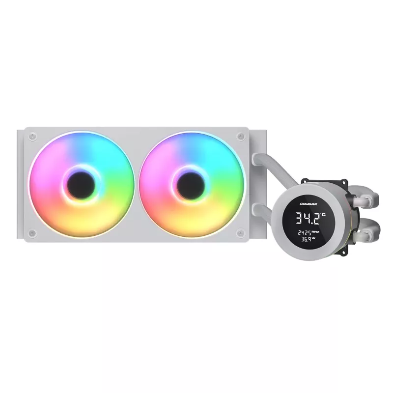 COUGAR CPU Wasser Kühlung Poseidon Vistek 240, ARGB, White, All-in-one skysčio aušintuvas, 12 cm, 700 RPM, 2500 RPM, White