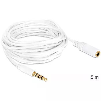 Garso laidas DeLOCK 3.5mm 5m baltas