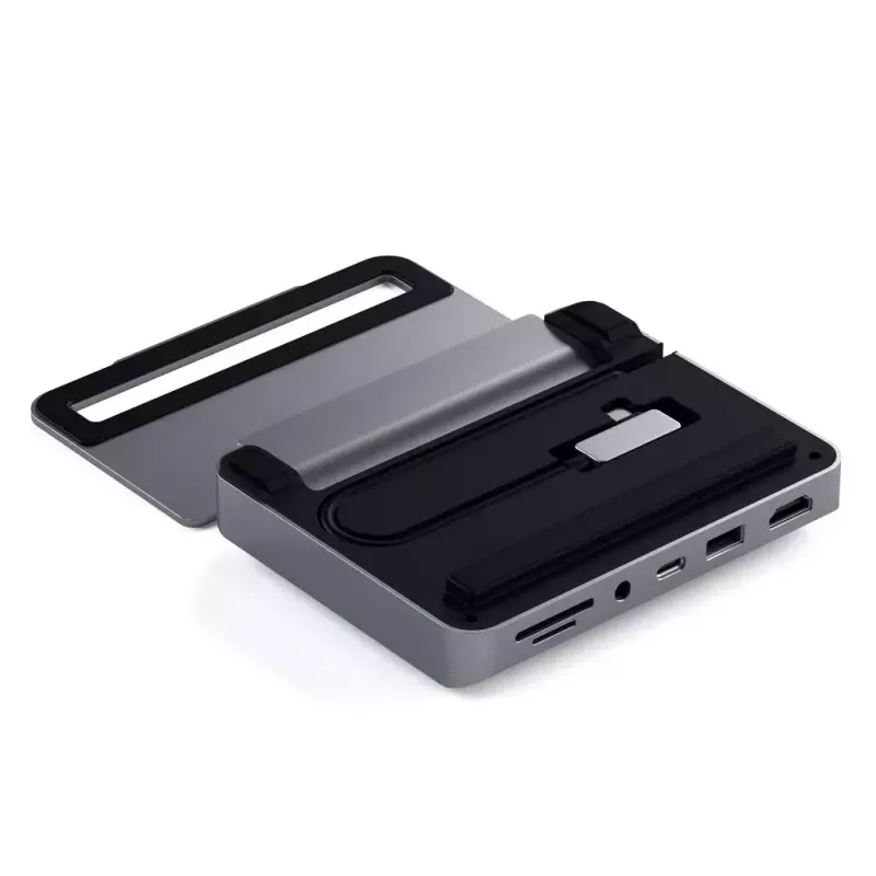 Nešiojamojo kompiuterio dokas Satechi ST-TCSHIPM USB-C (USB 3.2 Gen 1) su HDMI, SD/MicroSD, 60W PD, pilkas
