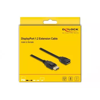 DeLOCK DisplayPort 1.2 ilginamasis kabelis 4K 60 Hz 2 m