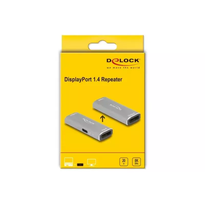 DeLOCK DisplayPort 1.4 kartotuvas 8K 30 Hz 20 m