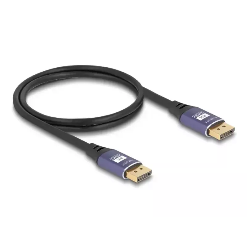 DeLOCK DisplayPort laidas 8K 60 Hz 1 m violetinė metalinė