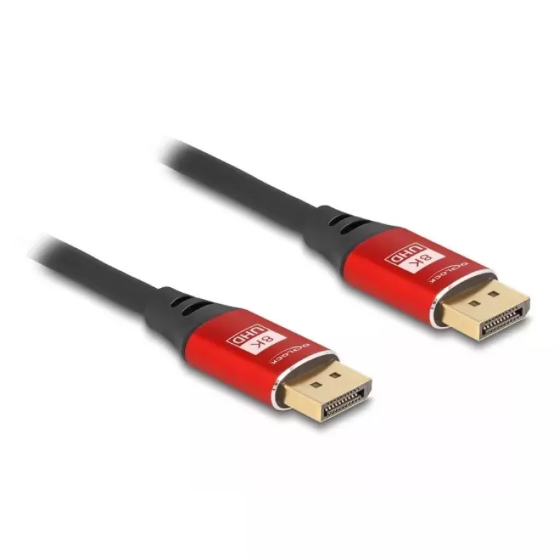 DeLOCK DisplayPort laidas 8K 60 Hz 2 m raudonas metalas