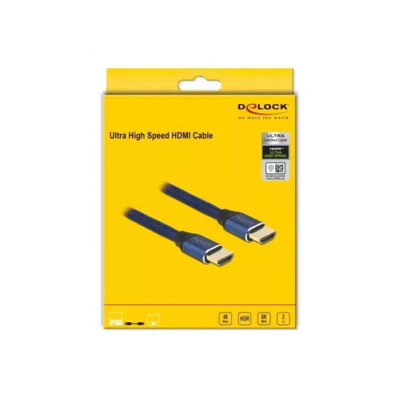 HDMI laidas DeLOCK Ultra High Speed 48 Gbps 8K 60 Hz 2 m