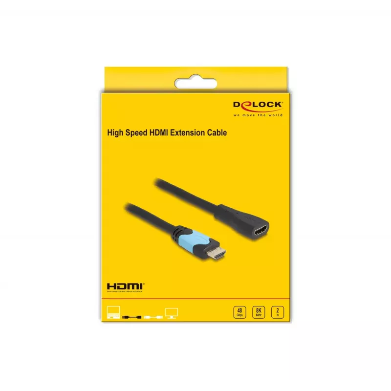 DeLOCK High Speed HDMI prailginimo kabelis 48 Gbps 8K 60 Hz 2 m