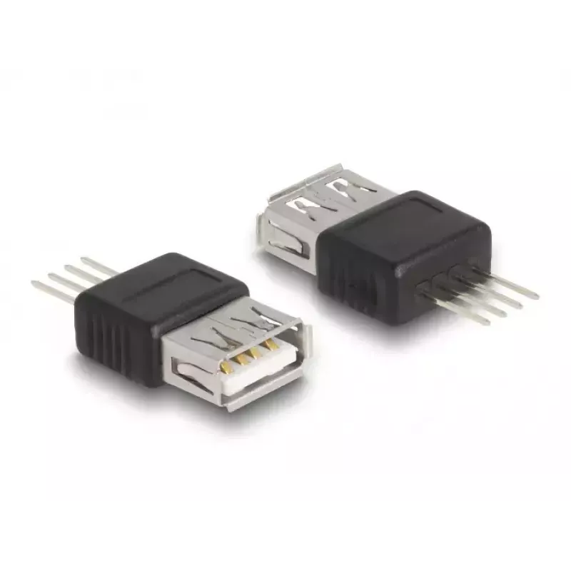 DeLOCK adapteris USB 2.0 Type-A kištukinis lizdas į 4 kontaktų plokštę, juodas, sidabrinis, 5V