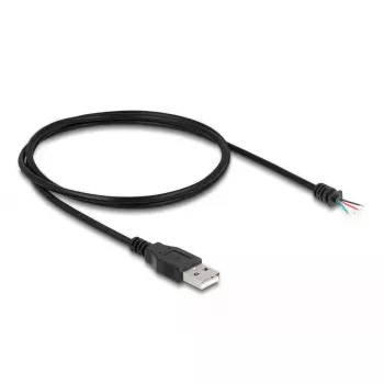 DeLOCK USB 2.0 Type-A kištukas prie 4 atvirų laidų 1 m juodas