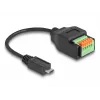 DeLOCK USB 2.0 laidas Type Micro-B patinas į gnybtų bloko adapterį 15 cm