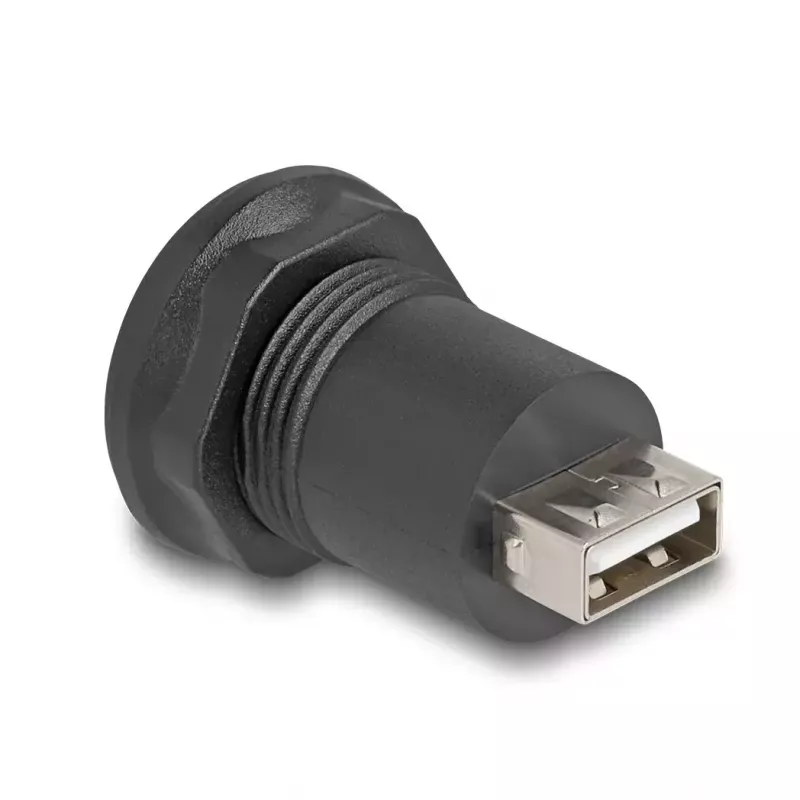 DeLOCK USB 2.0 Type Mini-B to USB 2.0 Type-A įmontuota jungtis juoda