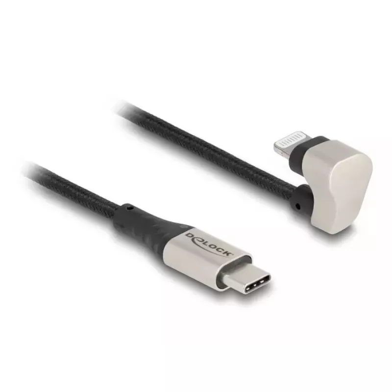 Duomenų ir įkrovimo laidas DeLOCK USB Type-C į Lightning 180° kampuotas 2m MFi