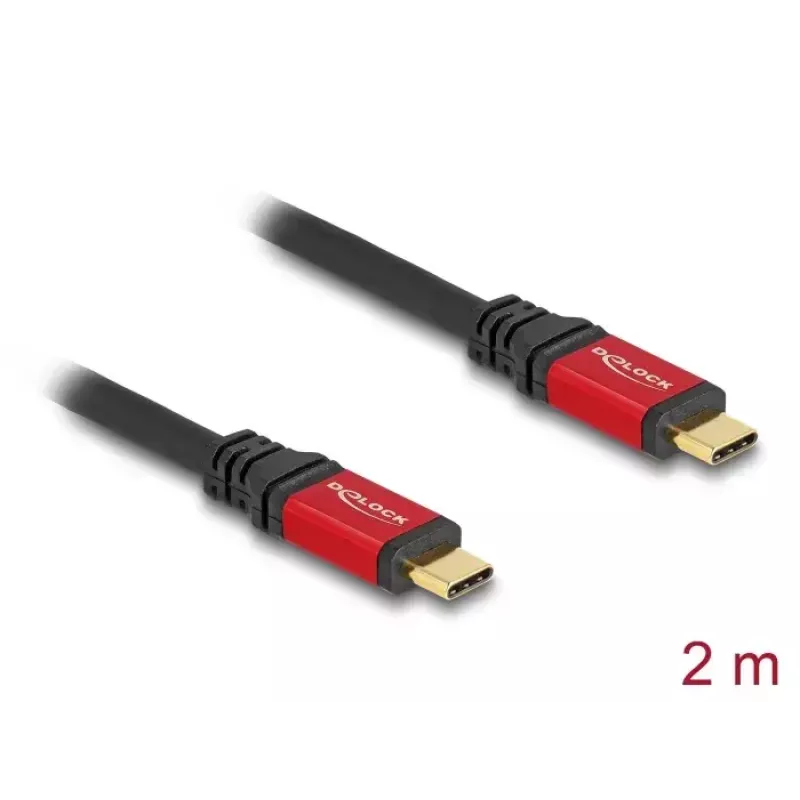 USB laidas DeLOCK USB 2.0 Type-C kištukas į kištuką 2m 240W E-Marker raudonas
